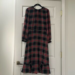 J. Crew Tartan Plaid Midi Dress